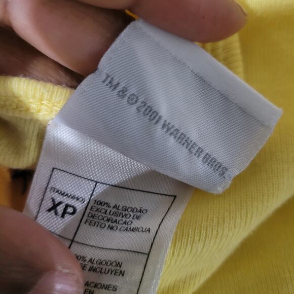 Warner Bros Y2K Tweety Dress Yellow Cotton Jersey Knit Side Slits Mini Tank XS - Picture 12 of 14
